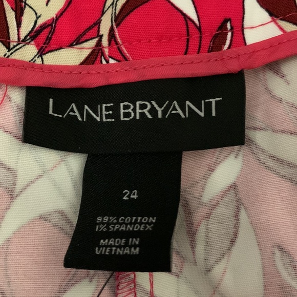Lane Bryant hot pink pattern ankle length pant Lena fit unique NWT plus sz 24 - Picture 5 of 10